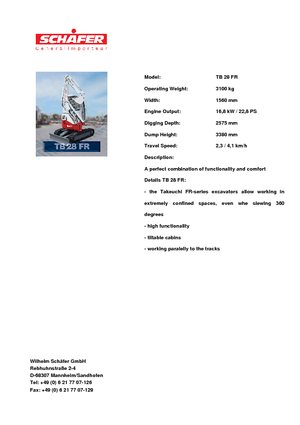 Minibagger Takeuchi TB 28 FR