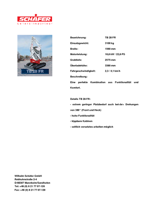 Minibagger Takeuchi TB 28 FR