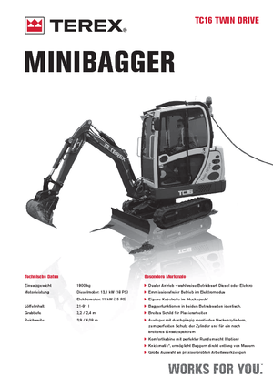 Minibagger Terex TC 16 Twindrive