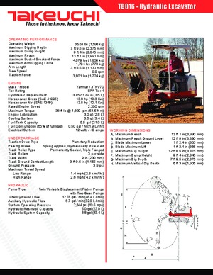Minibagger Takeuchi TB 016 A