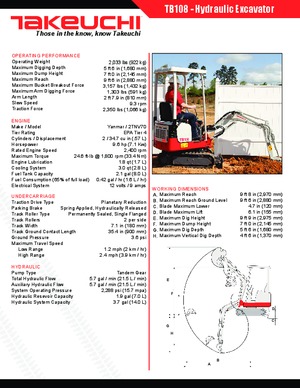Minibagger Takeuchi TB 108 Hybrid
