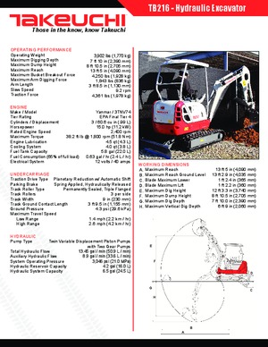 Minibagger Takeuchi TB216S