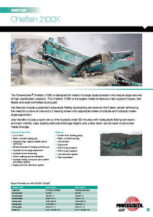 Mobile Siebanlagen Powerscreen Chieftain 2100 X 3D