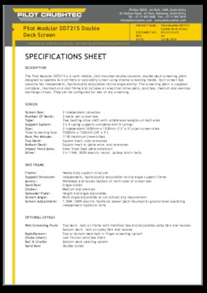 Mobile Siebanlagen Pilot Crushtec DD7215