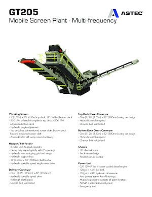 Mobile Siebanlagen Astec GT205MF