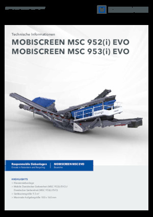 Mobile Siebanlagen Kleemann MSC 952i EVO