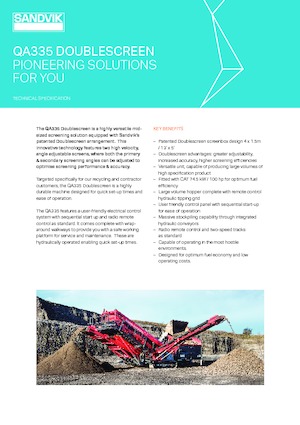 Mobile Siebanlagen Sandvik QA335