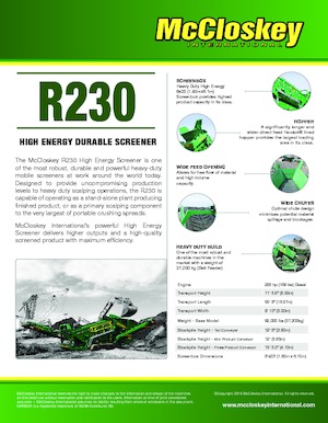 Mobile Siebanlagen McCloskey R230