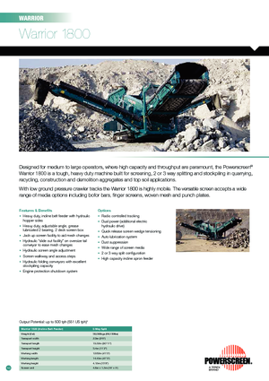 Mobile Siebanlagen Powerscreen Warrior 1800