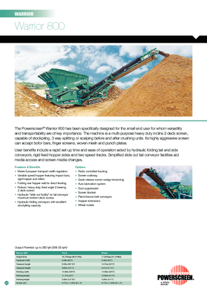 Mobile Siebanlagen Powerscreen Warrior 800 Kette