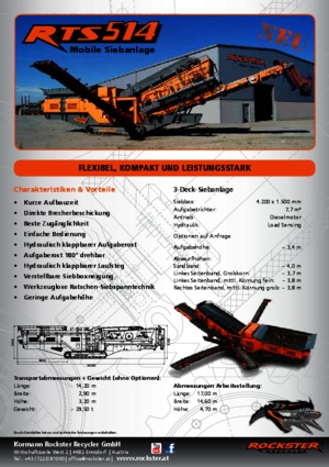 Mobile Siebanlagen Rockster RTS514