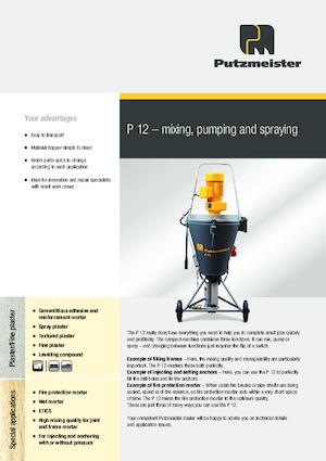 Mörtel-Mischpumpen Putzmeister P 12 