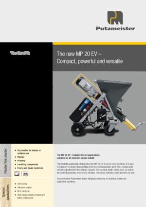 Mörtel-Mischpumpen Putzmeister MP 20 EV