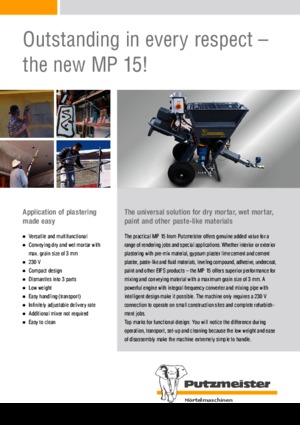 Mörtel-Mischpumpen Putzmeister MP 15