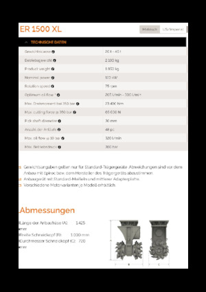 Anbaufräsköpfe (hydr.) Erkat ER 1500XL