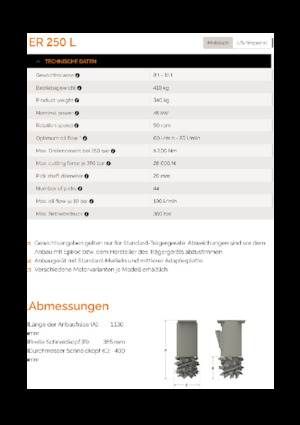 Anbaufräsköpfe (hydr.) Erkat ER 250L