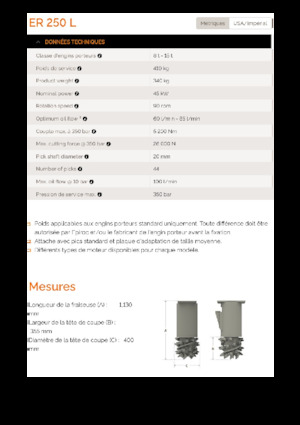 Anbaufräsköpfe (hydr.) Erkat ER 250L