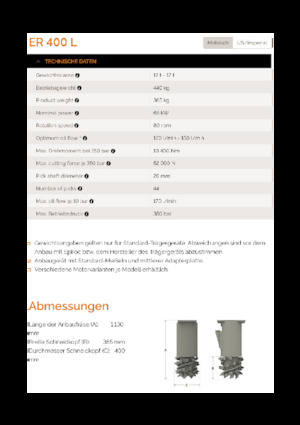 Anbaufräsköpfe (hydr.) Erkat ER 400L