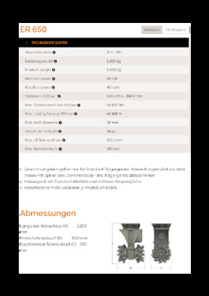 Anbaufräsköpfe (hydr.) Erkat ER 650