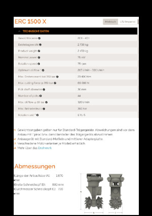 Anbaufräsköpfe (hydr.) Erkat ERC 1500X