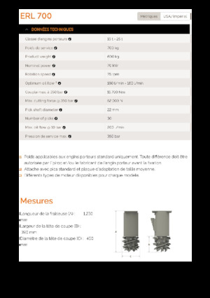 Anbaufräsköpfe (hydr.) Erkat ERL 700-1