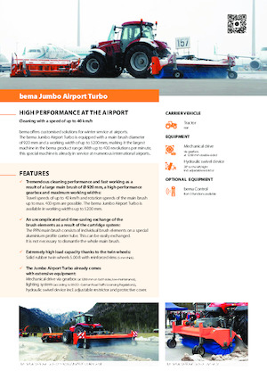 Anbau-Kehrmaschinen Bema bema Jumbo Airport Turbo