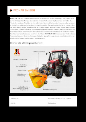 Anbau-Kehrmaschinen Pronar ZM 28H