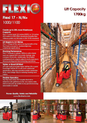 Schmalgang-Gabelstapler VNA Flexi 17N