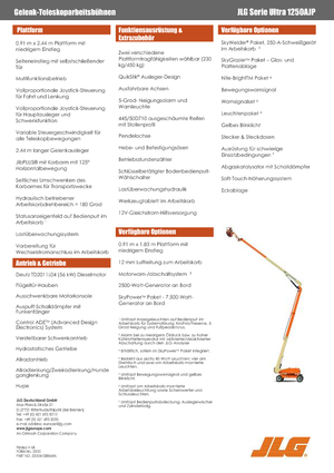 Gelenkarbeitsbühnen auf Rädern JLG 1250AJP