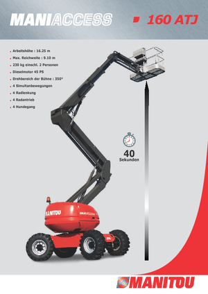 Gelenkarbeitsbühnen auf Rädern Manitou 160 ATJ RC