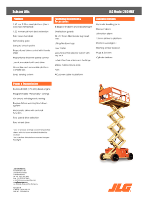 Scherenbühnen auf Rädern JLG 260MRTA