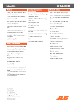 Scherenbühnen auf Rädern JLG 3394RT