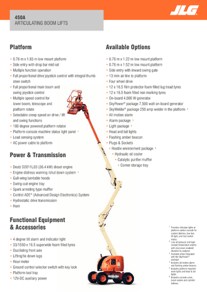 Gelenkarbeitsbühnen auf Rädern JLG 450A Serie II