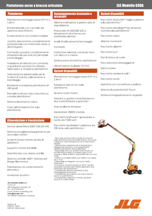 Gelenkarbeitsbühnen auf Rädern JLG 600A