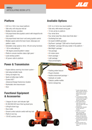 Gelenkarbeitsbühnen auf Rädern JLG 600AJ
