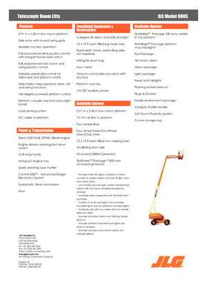 Teleskoparbeitsbühnen auf Rädern JLG 600S