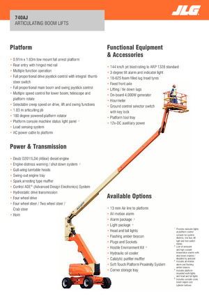 Gelenkarbeitsbühnen auf Rädern JLG 740 AJ