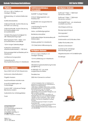 Gelenkarbeitsbühnen auf Rädern JLG 800AJ