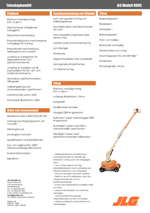 Teleskoparbeitsbühnen auf Rädern JLG 800S