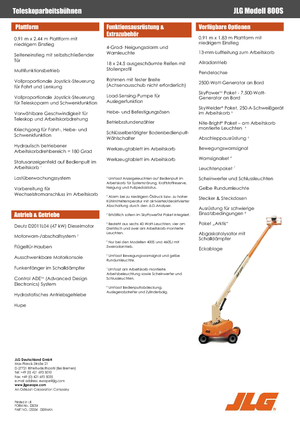 Teleskoparbeitsbühnen auf Rädern JLG 800S