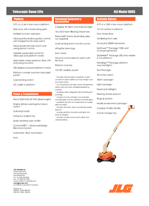 Teleskoparbeitsbühnen auf Rädern JLG 800S