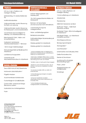 Teleskoparbeitsbühnen auf Rädern JLG 860SJ