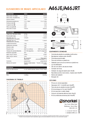 Gelenkarbeitsbühnen auf Rädern Snorkel A46JRT