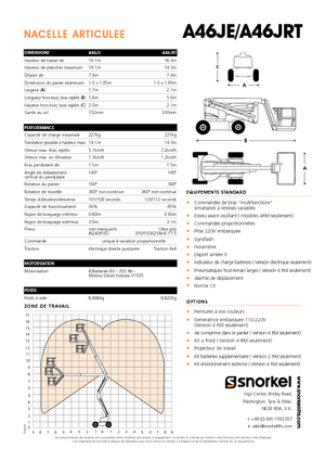 Gelenkarbeitsbühnen auf Rädern Snorkel A46JRT