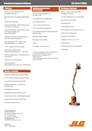 Gelenkarbeitsbühnen auf Rädern JLG E300AJ