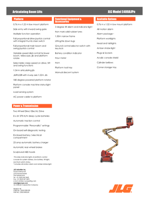 Gelenkarbeitsbühnen auf Rädern JLG E400AJPN