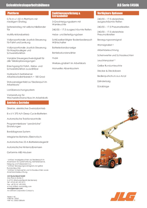 Gelenkarbeitsbühnen auf Rädern JLG E450A