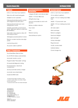 Gelenkarbeitsbühnen auf Rädern JLG E450A