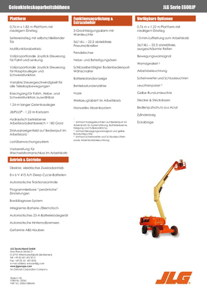 Teleskoparbeitsbühnen auf Rädern JLG E600JP