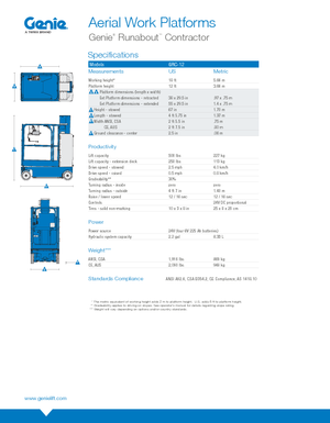Teleskoparbeitsbühnen auf Rädern Genie GRC-12 Runabout